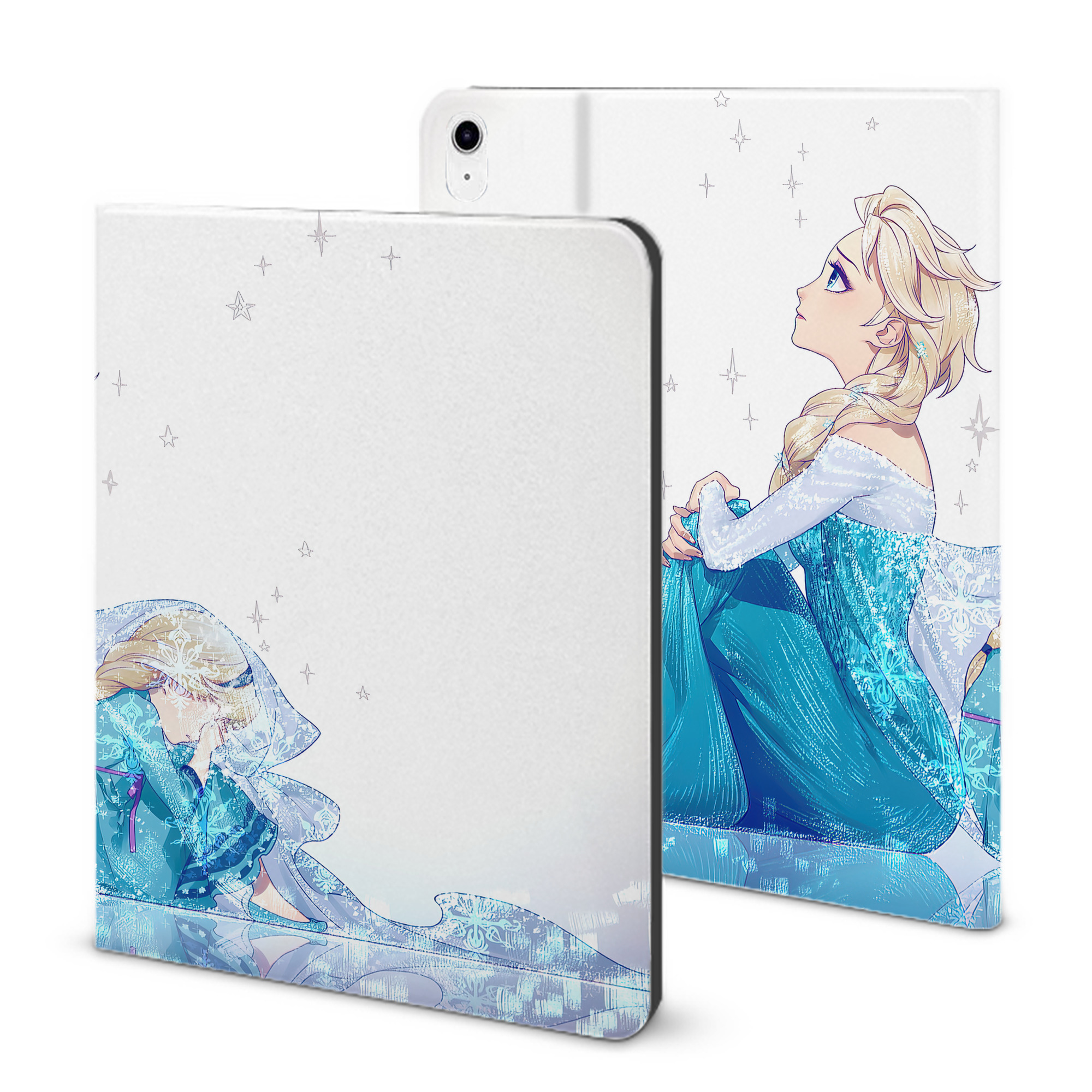 （画像用） アナと雪の女王 アンナ エルサ Frozen Anna Elsa IPad ケース ブック型 PUレザー TPU 耐衝撃 軽量 薄型 ペン収納なし 全面保護 IPad 各モデル対応